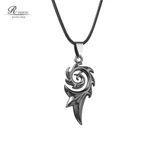 Rinhoo Мужская Панк Дракон пламя титановая нержавеющая сталь крутая кожаная цепочка Кулон Ожерелье мужское ожерелье