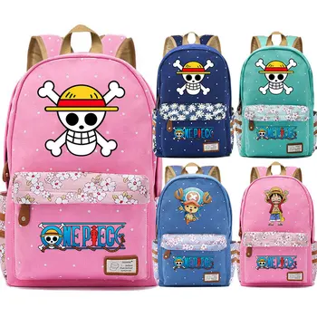 

Cartoon Comics Anime Skull One Piece Flowers Dot Boy Girl School bag Women Bagpack Teenagers Schoolbags Canvas Femme Backpack 9