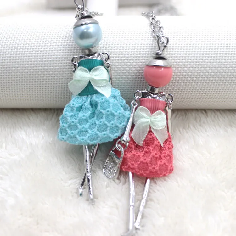 New doll Pendant Necklace Jewelry girl female charm jewelry doll