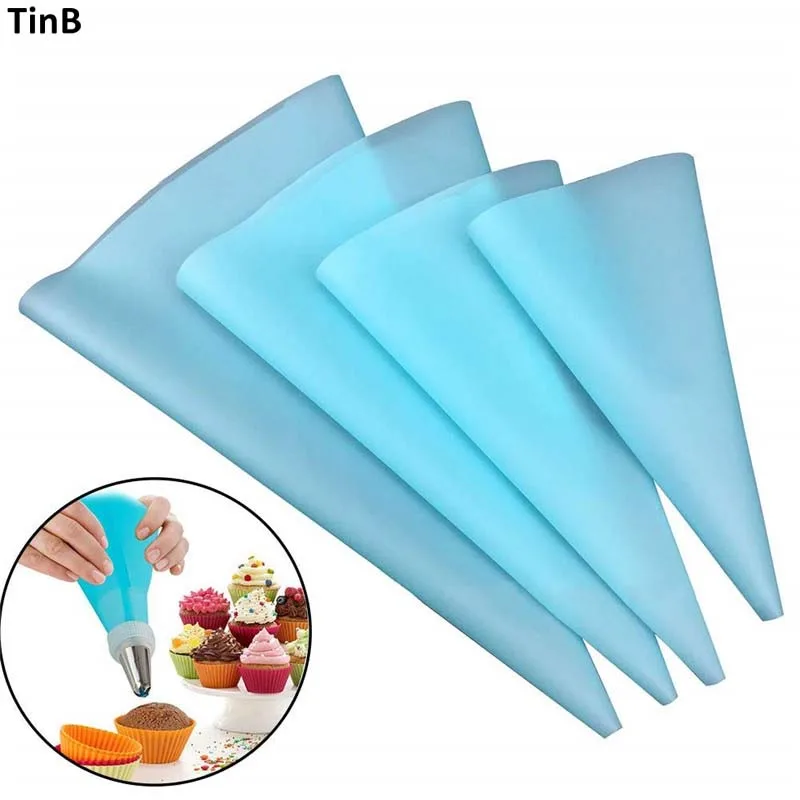

4pc Silicone Reusable Icing Piping Bag Pastry Bag Cake Cream DIY Cake Decorating Tools Pastry Tools Silicone Cake Tools Bakeware