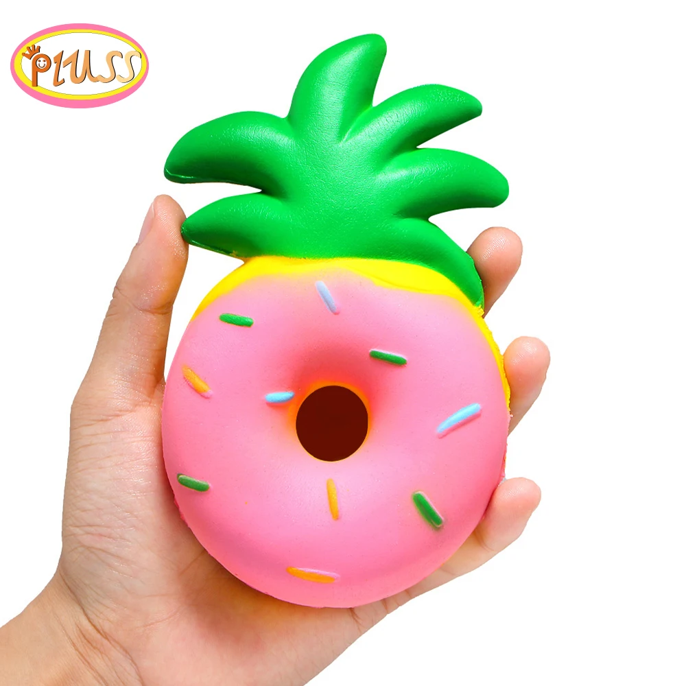 Jumbo Kawaii Cute Squishy Cartoon Pink Pineapple Donut Scented Squeeze Squishi Squishies Slow Rising Funny Fruit Food Toys