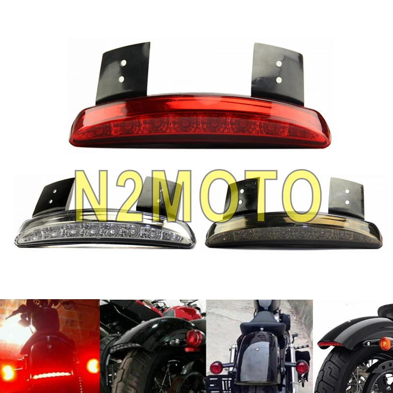 Red / Smoke Clear Motorcycle Taillight Rear Fender Edge LED Brake Tail Light For Harley Sportster XL 883 1200 2008-2014 |