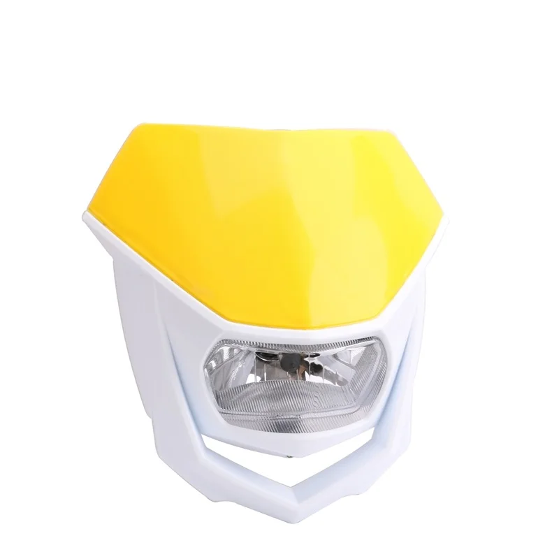 Универсальный 35 Вт мотоциклетный H4 головной светильник белый черный эндуро головной светильник для Yamaha YZ F WR WRF DT XT - Цвет: YellowWhite