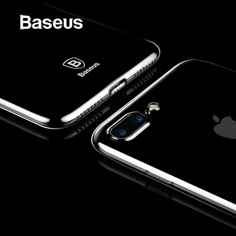 Baseus رقيقة جدا حقيبة لهاتف أي فون 7 الأزياء لينة سيليكون حقيبة لهاتف أي فون 7 7 زائد غطاء واقية قذيفة واضح عودة الهاتف حالات