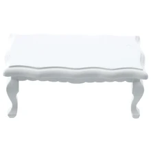 1 12 Dollhouse Miniature Furniture Wave Edged Wooden Coffe End Table White