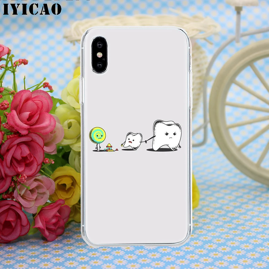 Жесткий чехол IYICAO с зубами для iPhone 4, 4S, 5, 5S, Se, 6, 7, 7 plus, 8, 8 Plus, X, XS, MAX, XR, 6s Plus, 11 pro max