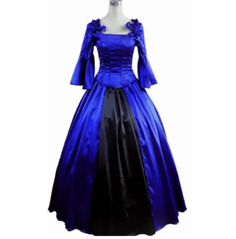 (LE005) Womens Blue Princess Dress Gothic Lolita Halloween Costumes Cosplay Costume Customized | Тематическая одежда и