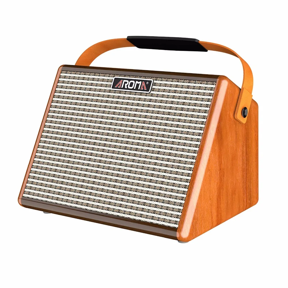  AROMA AG-26A Acoustic Guitar Amplifier 26W Portable Amp with Microphone Interface Built-in Recharge