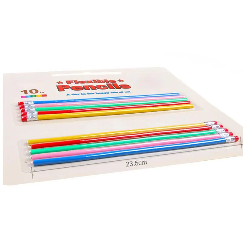 10pcs Bendy Flexible Soft Pencil With Eraser For Kids Writing School Studen NSER