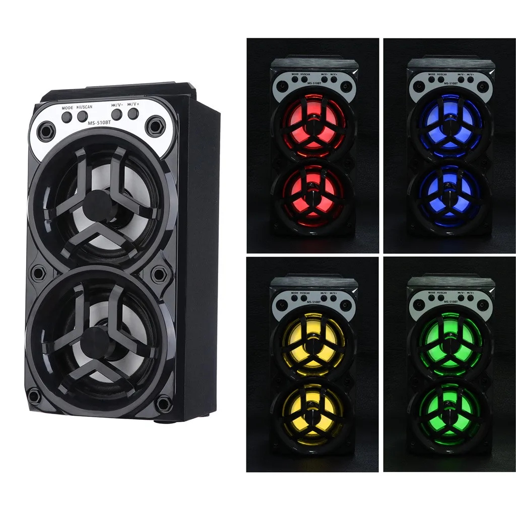 

Outdoor Bluetooth Wireless Portable Speaker Subwoofer with USB / TF / AUX / FM Radio LED Backlit Music Player #10
