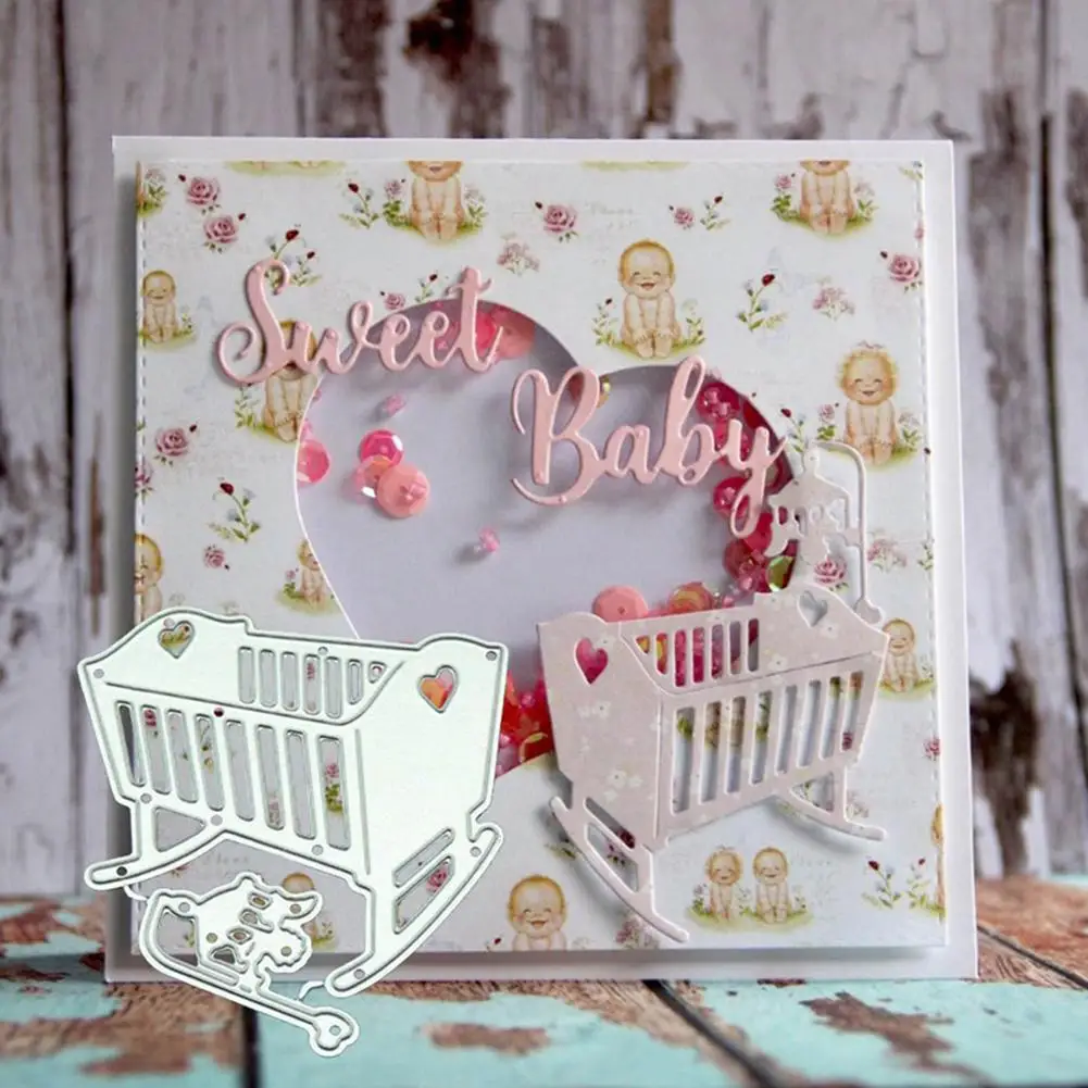 

Baby Crib Metal Cutting Dies DIY Stamps Die Cut Embossing Card Making Stencil Frame 2019 New Arrival Free Shipping