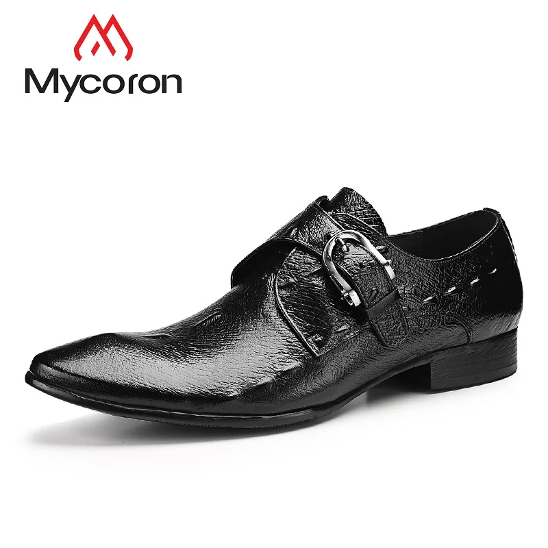 

Mycoron Handmade Summer Crocodile Pattern Shoes Leather Business Dress Shoes Pointed Comfortable Men'S Shoes Zapatos Hombre