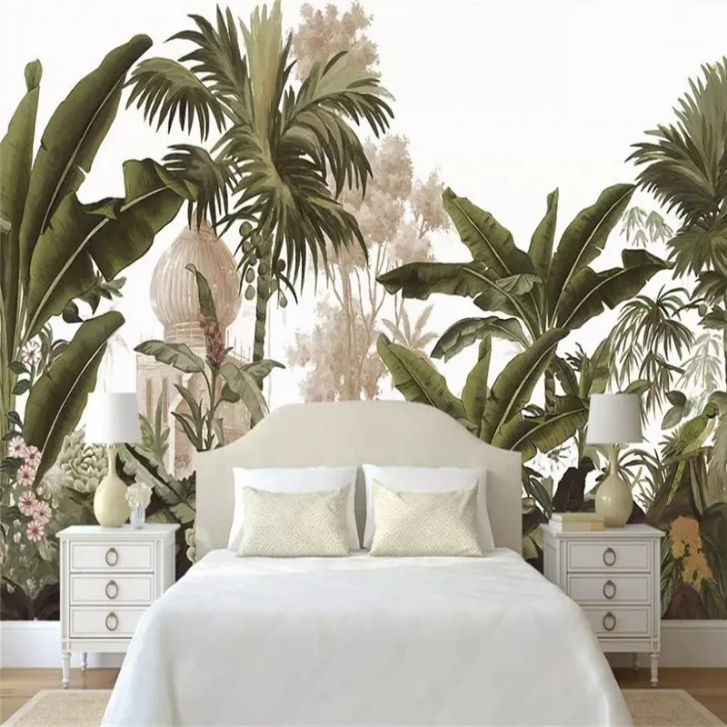Hand-painted rainforest TV background wall professional production mural wallpaper wholesale custom poster photo wall Hand-painted rainforest TV background wall professional production mural wallpaper wholesale custom poster photo wall