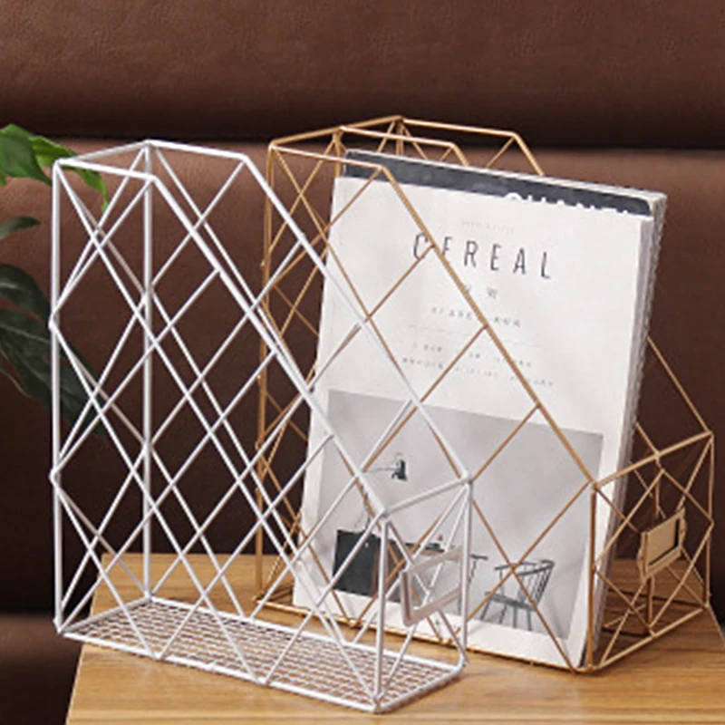 الشمال الإبداعية بسيطة المطاوع الحديد سطح المكتب تخزين الرف رف الوثائق مجلة صندوق تخزين مكتب رفوف مجوهرات رفوف