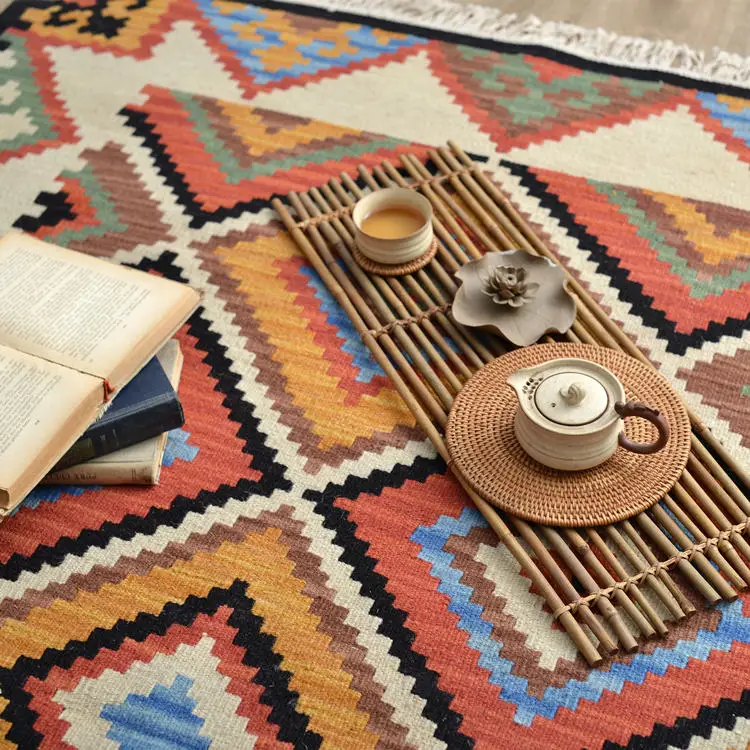 Kilim 100% шерстяной ковер ручной работы геометрический индийский современный в
