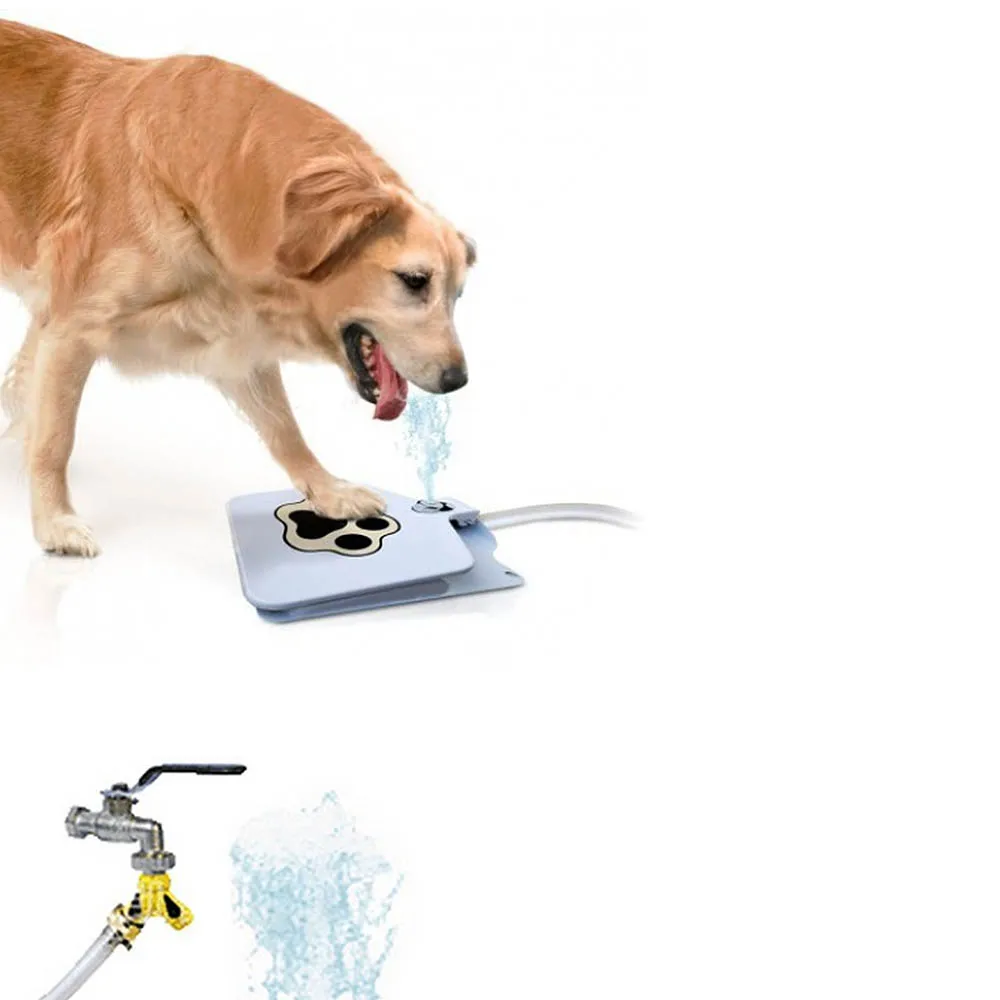Pet Fountain Automatic Dog Water Feeder Outdoor Pet Drinking Water Fountain Hose Step Spray Foot