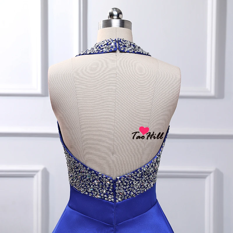 TaoHill Halter Бисероплетение до колена А силуэт с открытой спиной|Коктейльные платья| |
