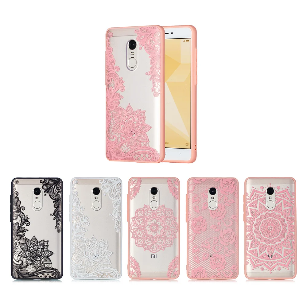 

Phone Case For Xiaomi Redmi Note 4X Case Mandala Lace Flower Funda For Xiaomi Redmi Note 4 Cover Case Silicone Edge Cover Coque