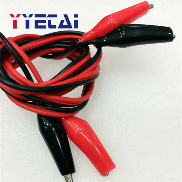 

Double crocodile clip line test line with alligator clip 2 line 4 clip clip total length of 1 meter Free shipping