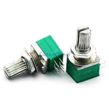 

5pcs/lot RK097G 5K 10K 20K 50K 100K 500K B5K with a switch audio 6pin shaft 15mm amplifier sealing potentiometer In Stock