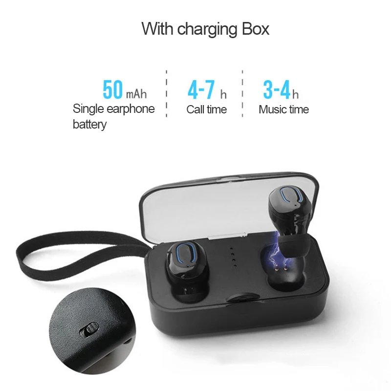 TWS стереонаушники SZILBZ T18S компактные с поддержкой Bluetooth 5 0 и зарядным