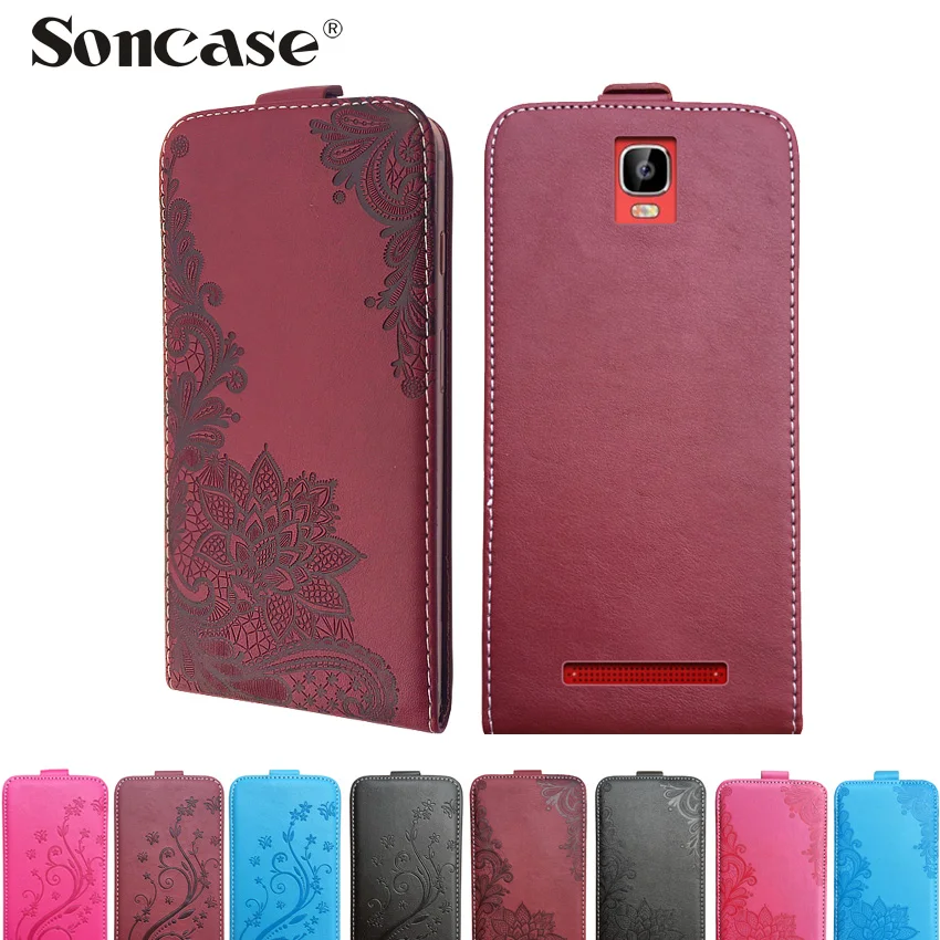 

3D Stereo Embossing lace flower butterfly flip up and down leather phone bag cover case for Digma Hit Q500 3G
