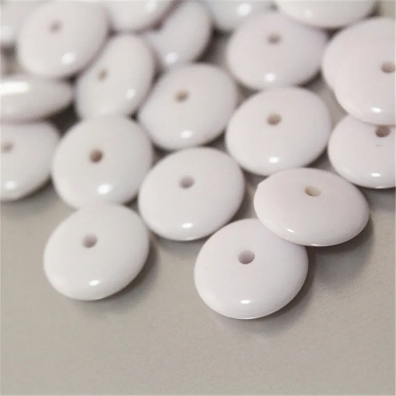 40pcs White Disc Acrylic Beads, Necklace Bracelet Beads,12mm Free