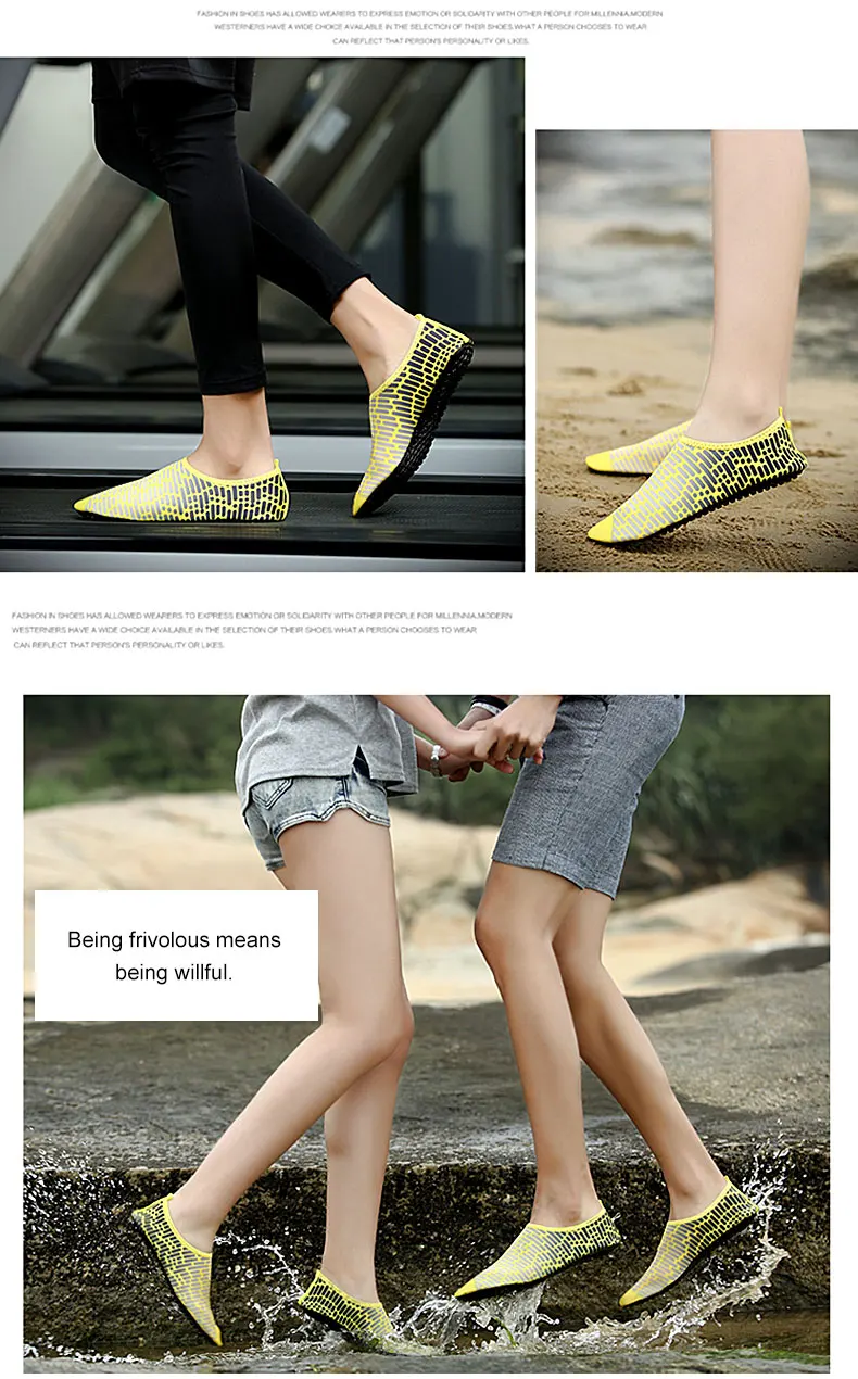 1 (38)Woman Barefoot Skin Sock Striped Shoes Beach Pool Water Socks GYM Aqua Beach Swim Slipper On Surf Aqua Wade Shoes