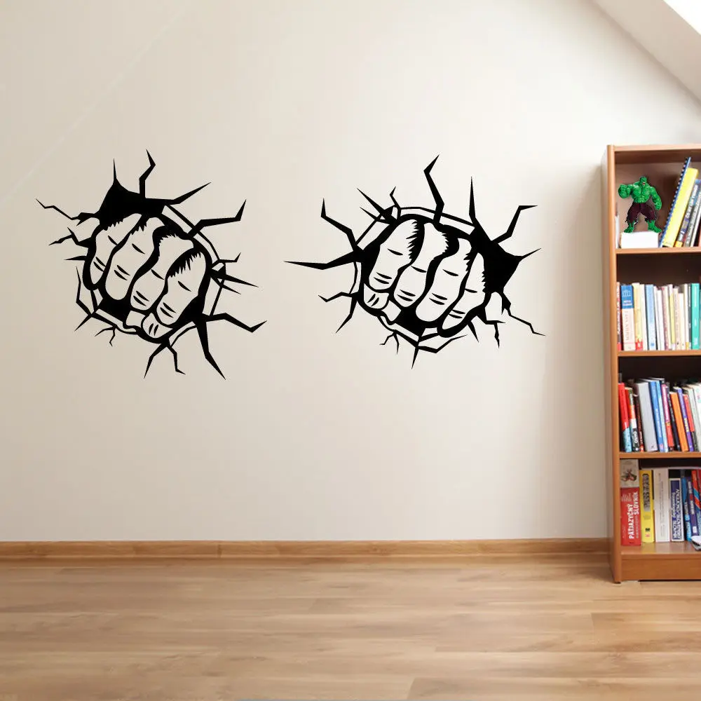 Hulk fists superhero custom vinyl wall stickers decorative DECAL