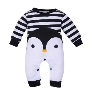 

Newborn Baby Long Sleeve Romper Children's Clothing Cartoon Penguin Animal Baby Jumpsuit Romper One Pieces For Kids