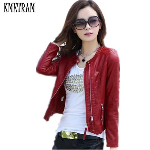 Otoño Chaqueta Moda De 2018 Nueva Primavera Cuero Mujeres wwfqz1pU