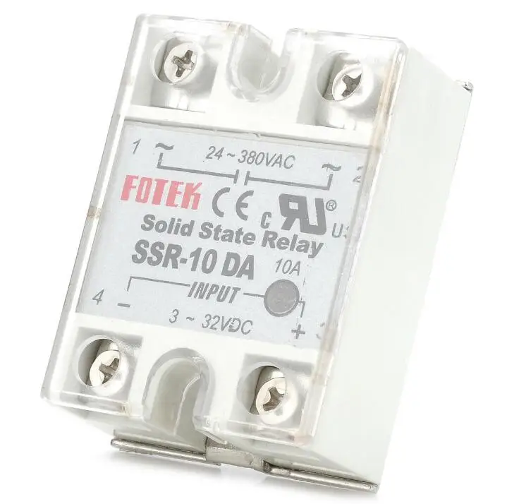 

1pcs Solid State Relay Module SSR-10DA 10A DC 3-32V TO 24-380V AC SSR 10DA 25DA 40DA Voltage Transformer