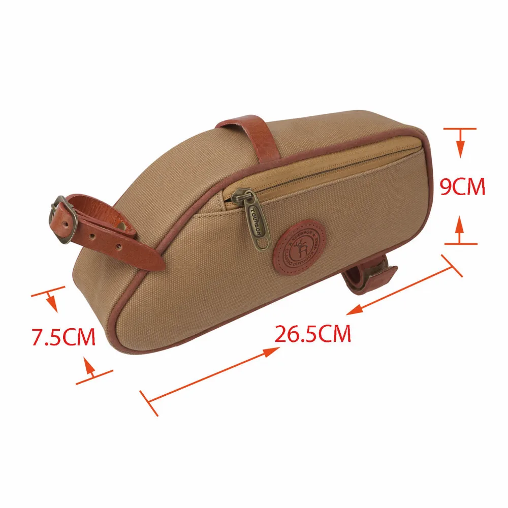 Сумка для велосипедной рамы Tourbon, сумка для велосипедного седла, сумка для седла, сумка для хвоста, коричневая Вощеная парусиновая Водонепроницаемая велосипедная сумка, аксессуары