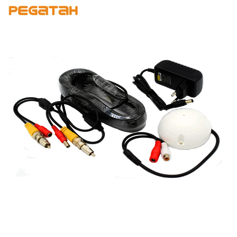 

CCTV High Sensitive Microphone Security Camera RCA Audio Mic DC Power Cable for Home Security System
