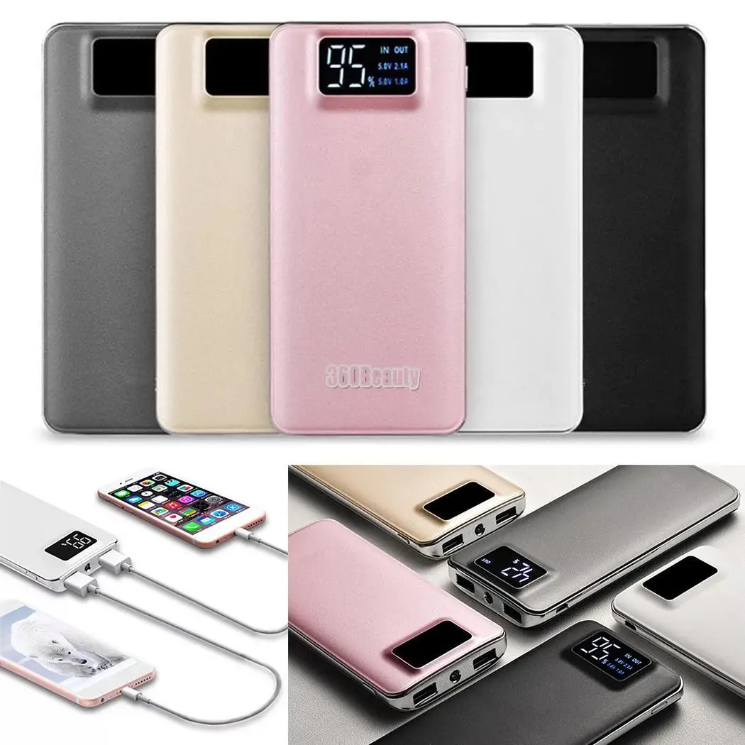 

20000mAh Power Bank External Fast USB Portable Battery FlashlightDual Power Charger Powerbank for Mobile LED Phone