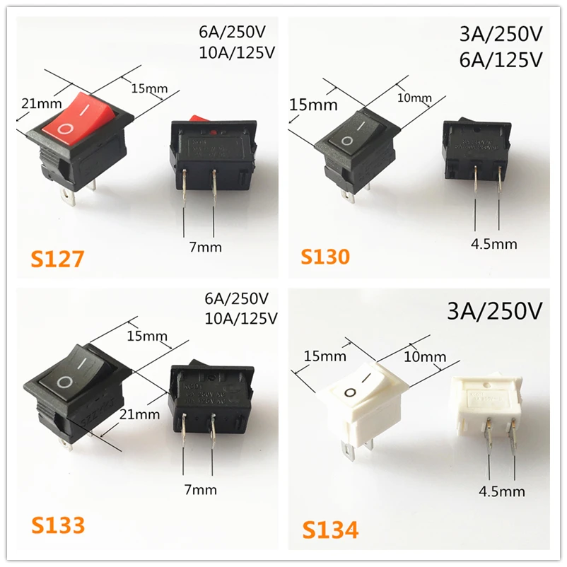 SPST KCD1 2PIN 3PIN вкл/выкл круглая/квадратная лодка кулисный переключатель DC AC 6A/250V Автомобильная приборная панель пластиковый переключатель дропшиппинг