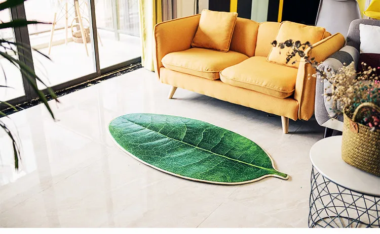 Оригинальность 3D реалистичные зеленые листовой ковер Ковры Дома Спальня Пены Анти-скольжения дверной коврик ковры журнальный столик Коврик для прихожей