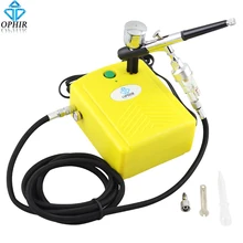 OPHIR 0.3mm Dual Action Airbrush Kit with Mini Air Compressor Spray for Model Hobby Cake Decorating Nail Art #AC034+AC004+AC011 OPHIR 0.3mm Dual Action Airbrush Kit with Mini Air Compressor Spray for Model Hobby Cake Decorating Nail Art #AC034+AC004+AC011