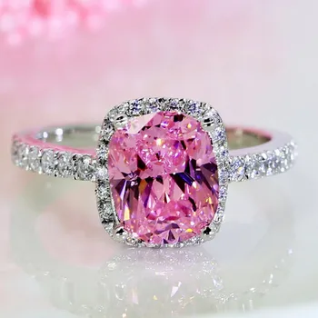 

choucong Wieck Engagement Band 3ct Pink AAA CZ simulated stones 925 Sterling silver Women Wedding gold Ring Size 5-11 Gift