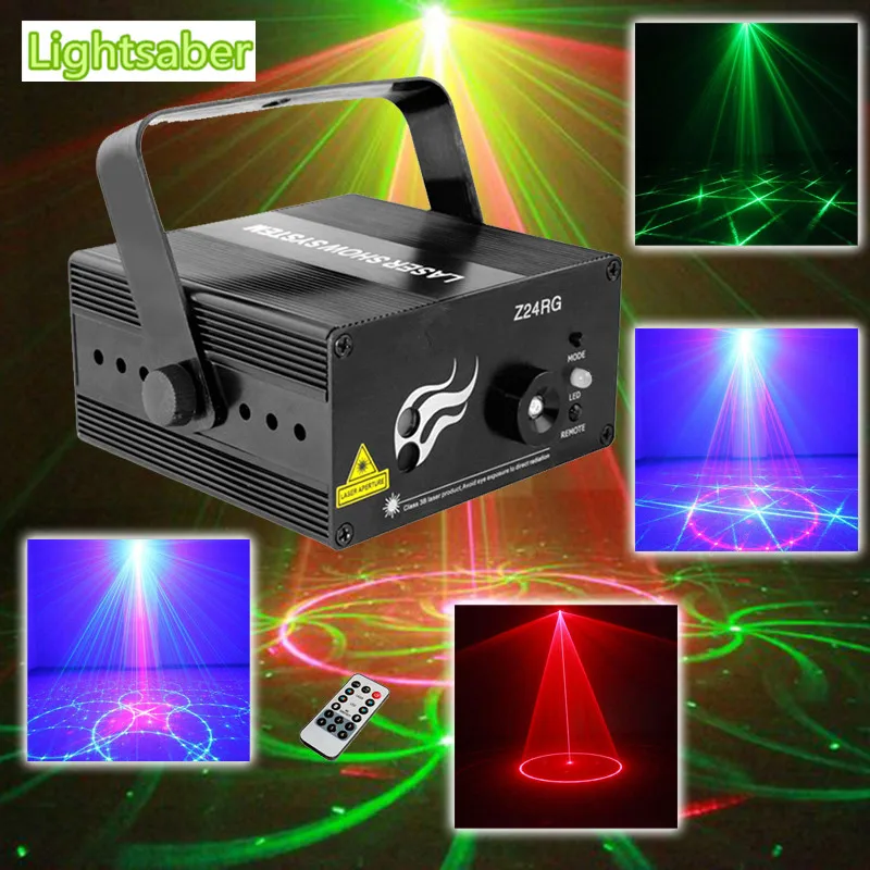

RG Mini 3 Lens 24 Patterns LED Laser Projector Stage Lighting Effect Remote 3W Blue For DJ Disco Party Club Laser
