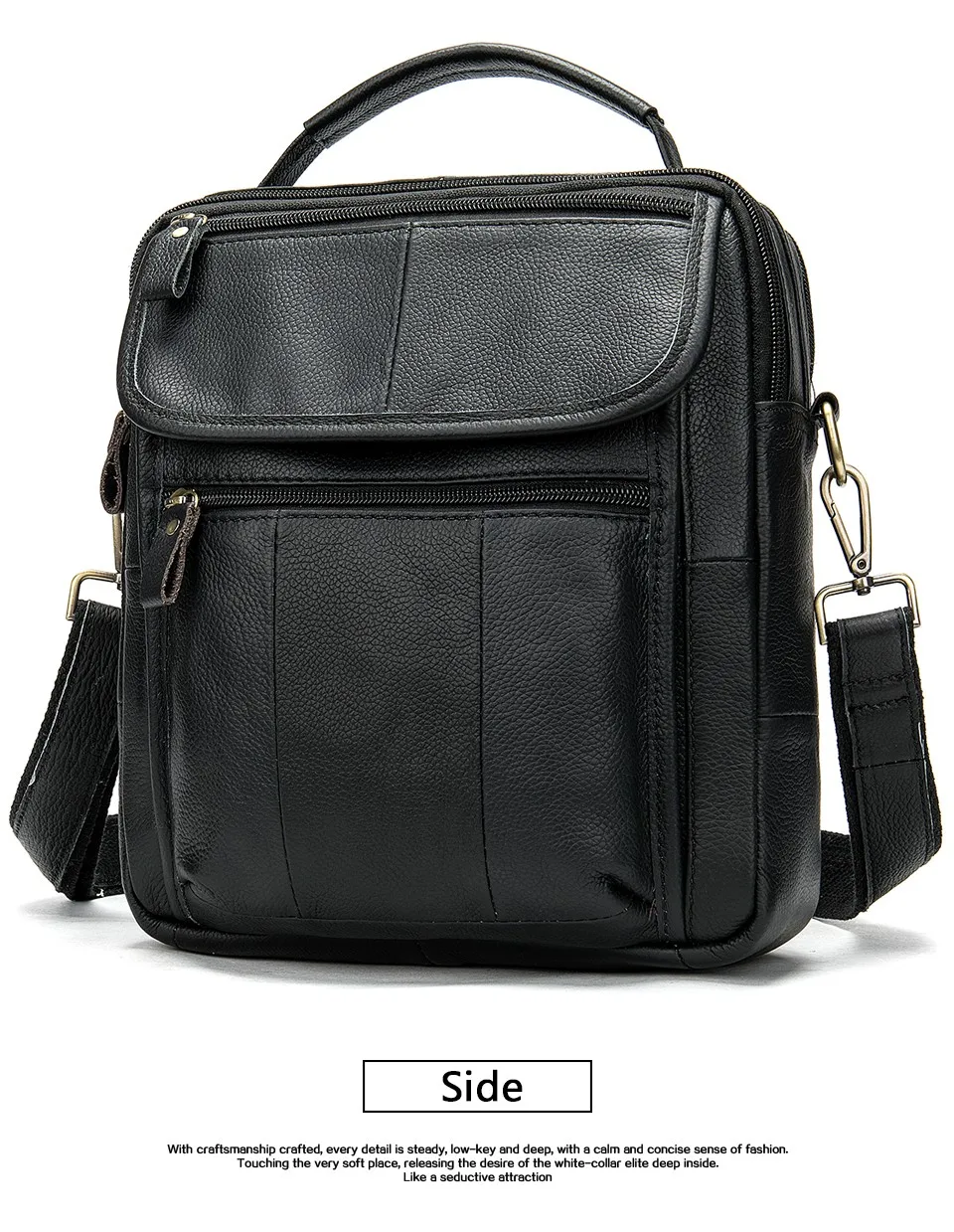 Men Shoulder Bag Men's Genuine Leather Casual Bags for Men Business Crossbody Handbag Flap Leather Bags bolsas male 29