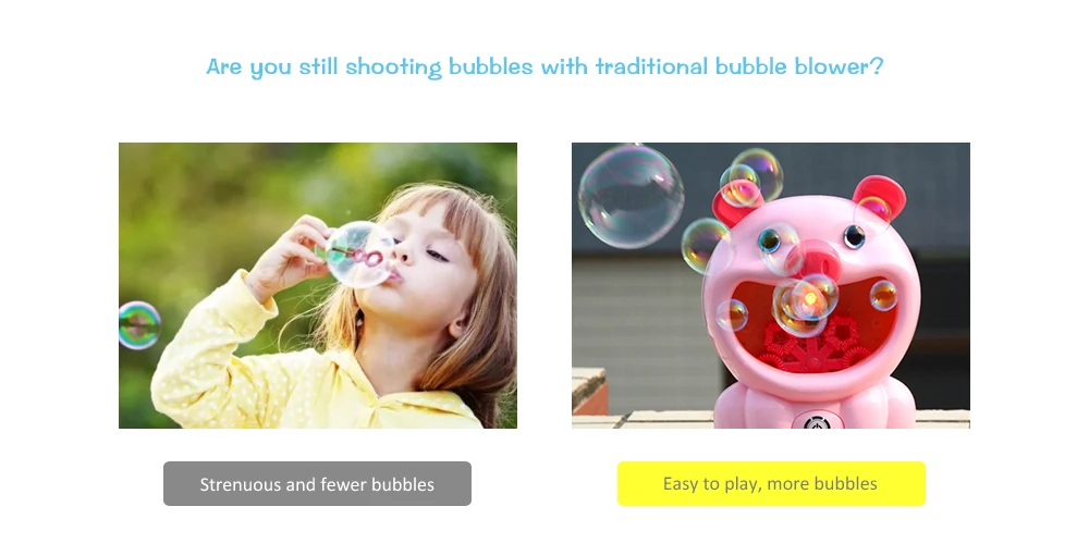Children Electric Blow Bubble Machine with Light Music