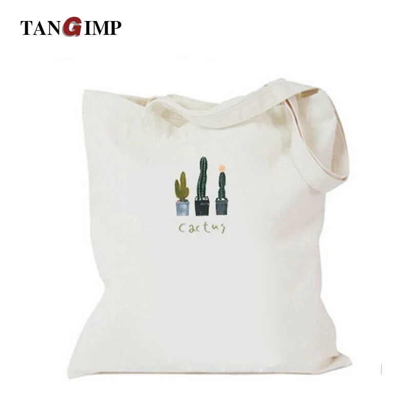 

TANGIMP Cactus Bag Handbags Women Canvas Shoulder Bags Eco Fashion Shopping Beach Zipper Bags for Teenagers Girls Ladies Totes