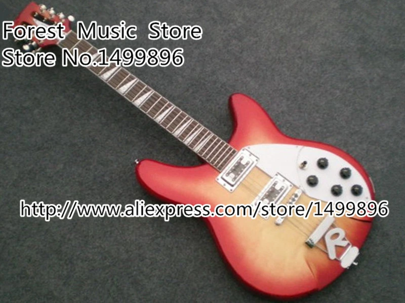 

Top Quality Cherry Sunburst Ricken 360 Solid Body Electrics Guitarra with 12 strings Left Handed Custom Available