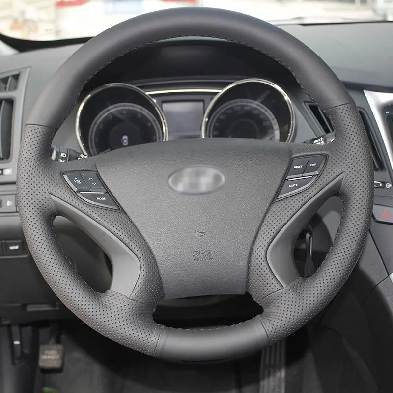 Artificial Leather Car Steering Wheel Cover Wrap for Hyundai Sonata 2011-2014