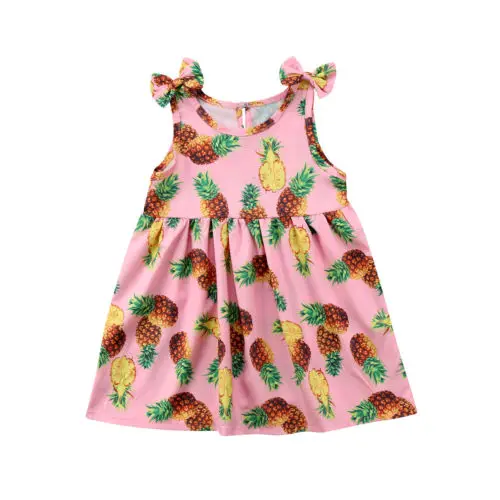 Toddler Girls Summer Pineapple Princess Dress Kids Baby Party Wedding Sleeveless Dresses | Детская одежда и обувь