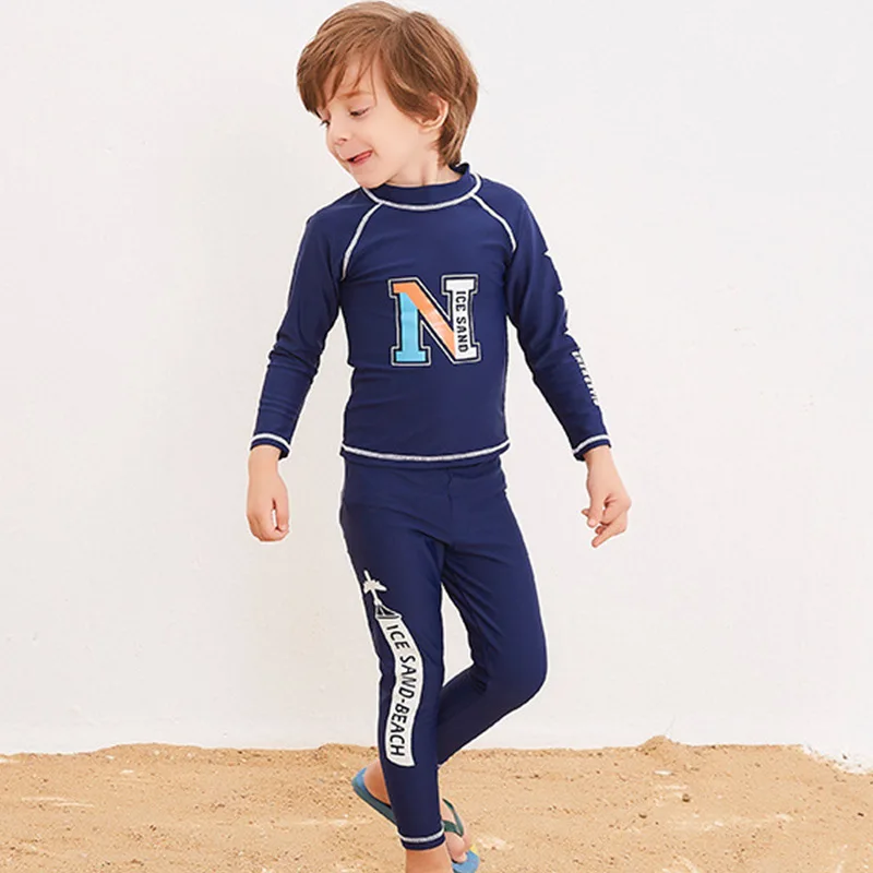 Rash Guard дети мальчик детский купальник для бикини Ребенка Мальчики Дети Сплит Длинные рукава брюки полиэстеровые, в горошек 28050