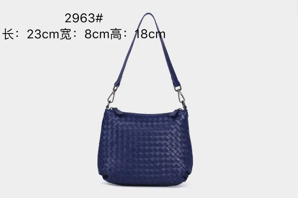 Женская тканая сумка, верхний слой из овчины, внутренний и внешний дермы, сумка на одно плечо, маленькая квадратная сумка, узор - Цвет: Темно-синий