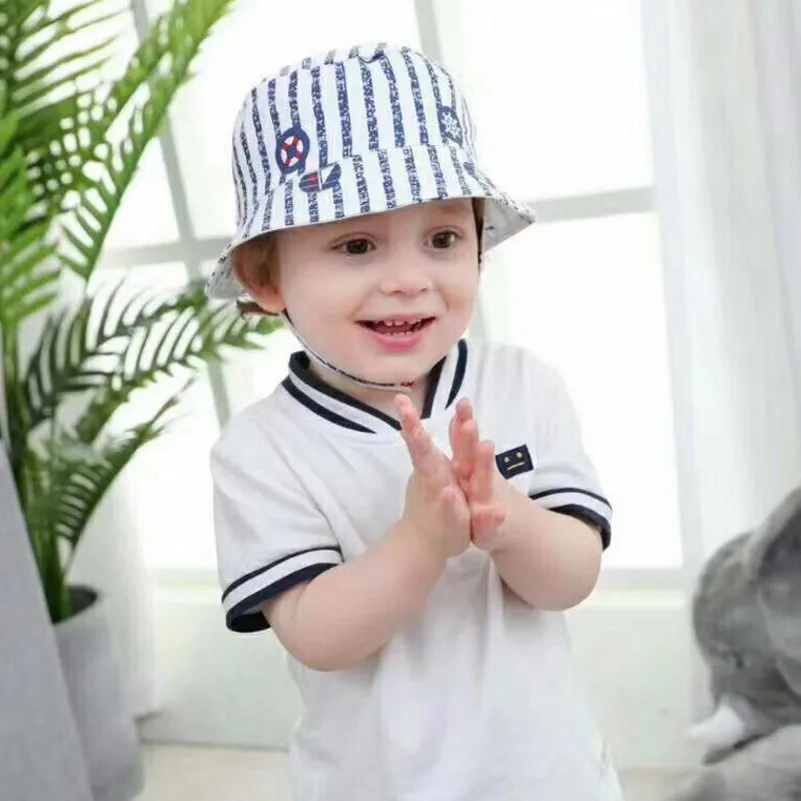 

Kids Hat Printed Sailling Vessel Children Sun Visor 0-9T Boys Girls Cloth Caps Baby Double Sides Pattern Cap