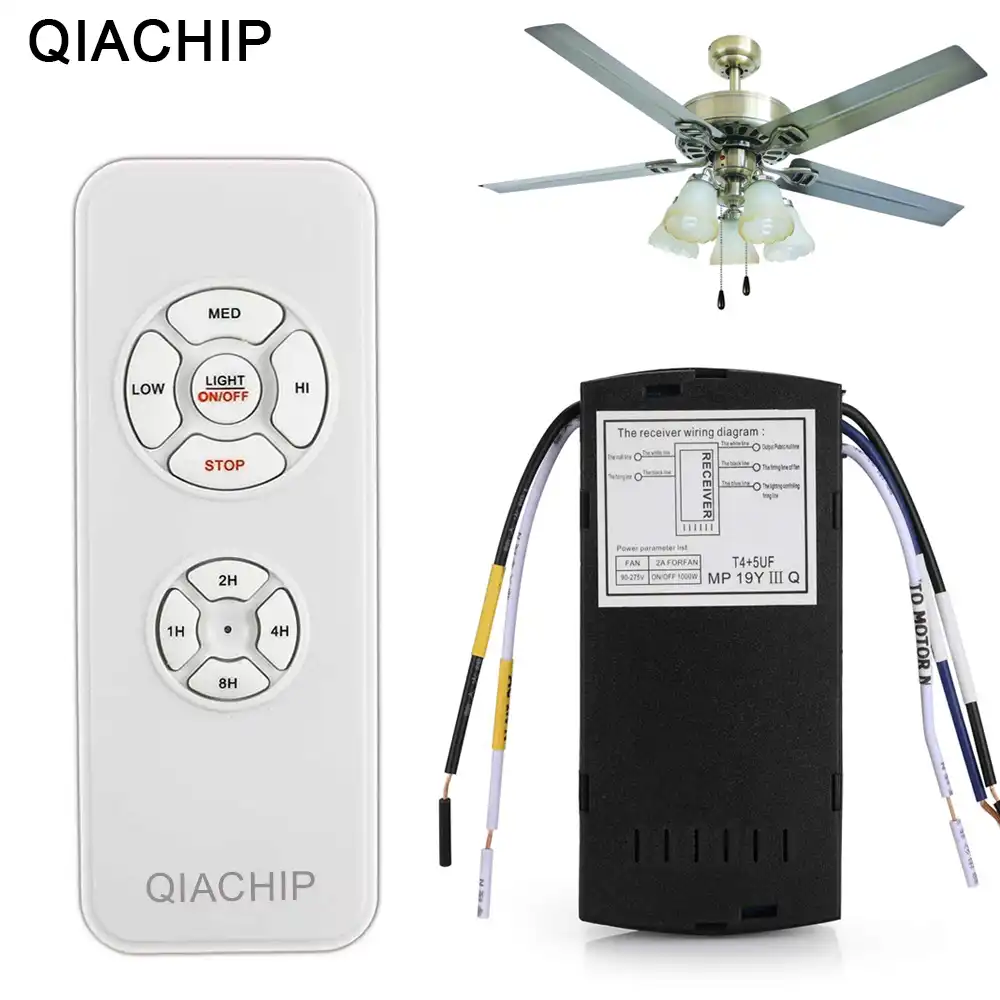 Qiachip Universal Ceiling Fan Lamp Remote Control Kit Ac 110 240v